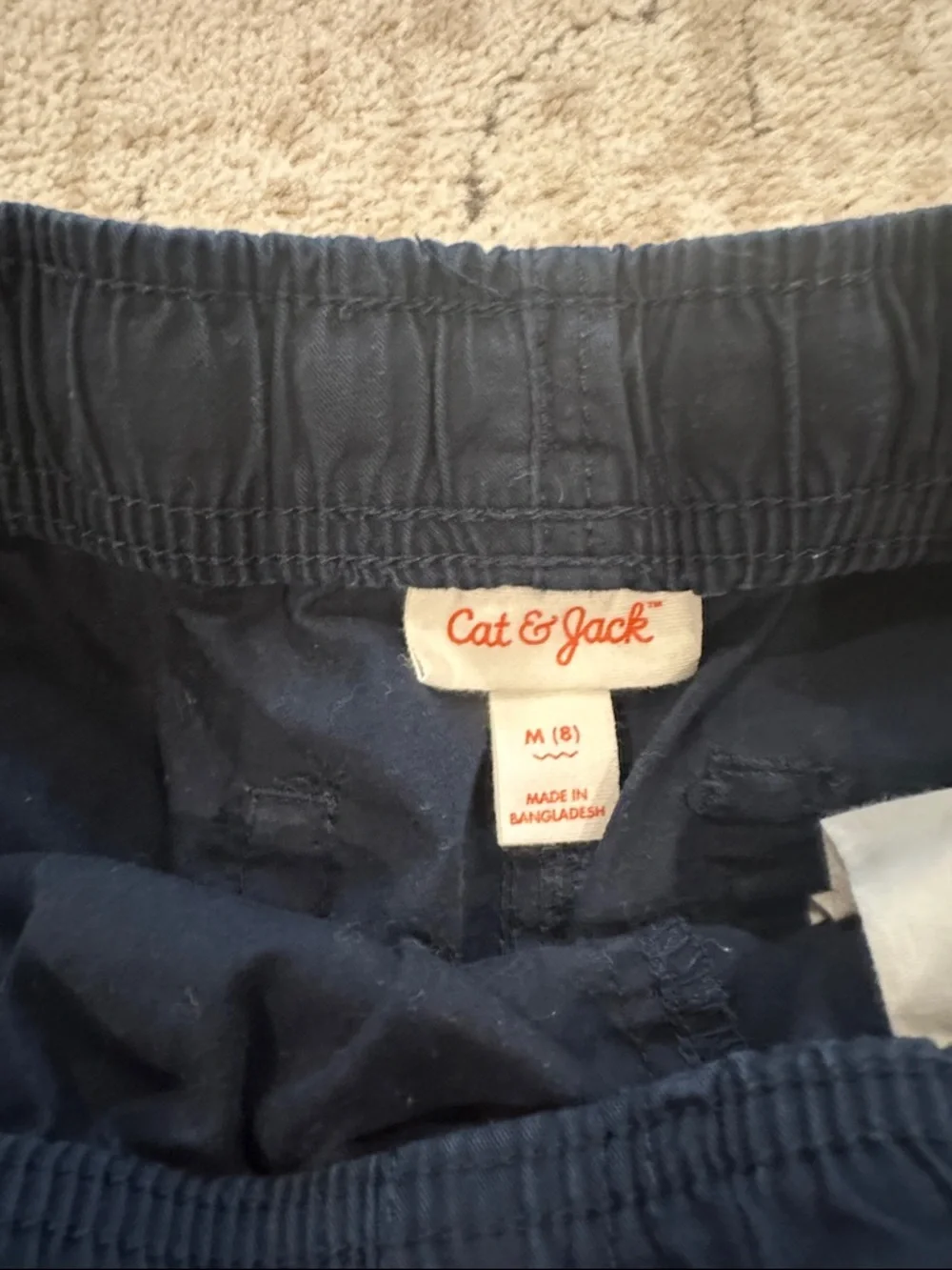 Kids Elastic-Waist Casual Shorts Trio - Navy, Mint & Gray- size 8